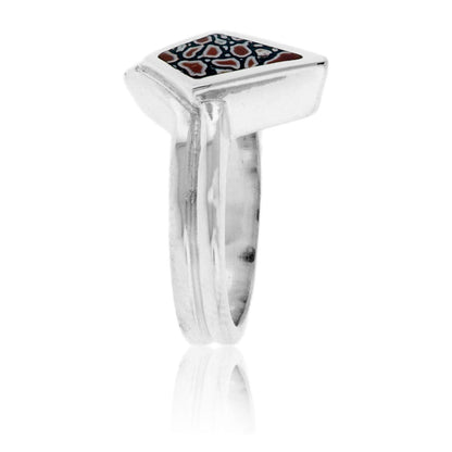 Kite Style Simple Inlay Ring in Sterling Silver - Park City Jewelers
