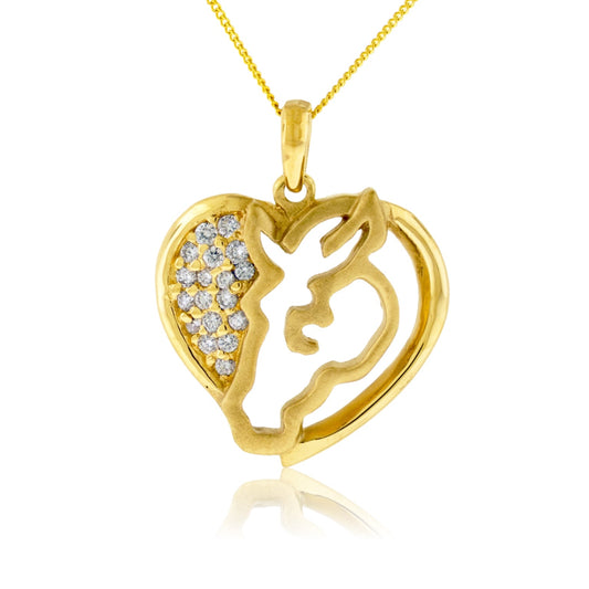 Love Horse in Heart Diamond Necklace - Park City Jewelers