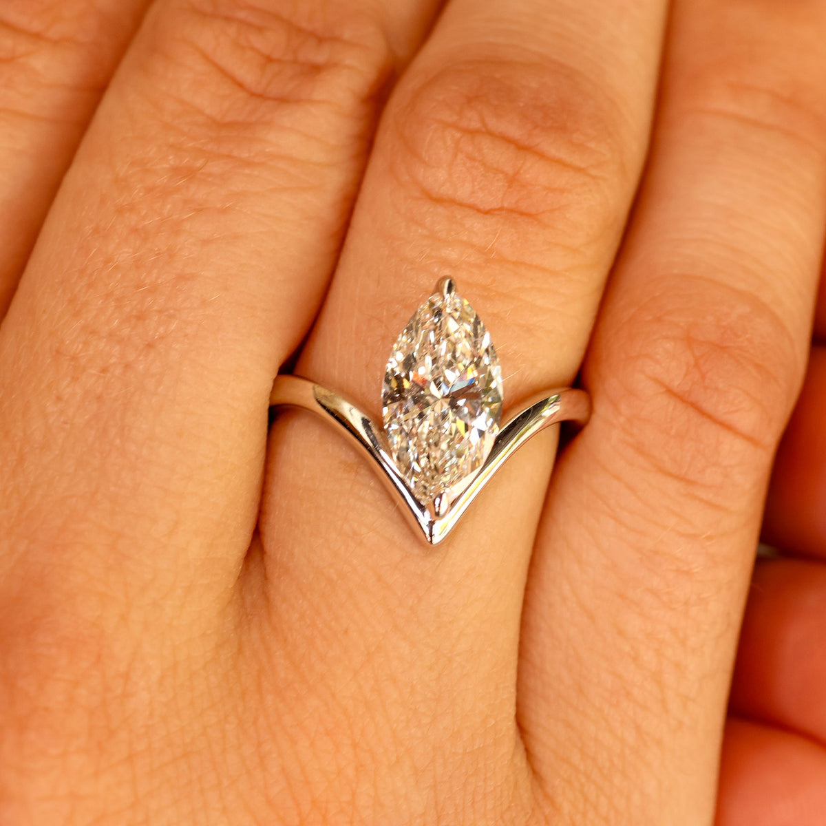 Marquise Lab Grown Diamond Solitaire Ring - Park City Jewelers