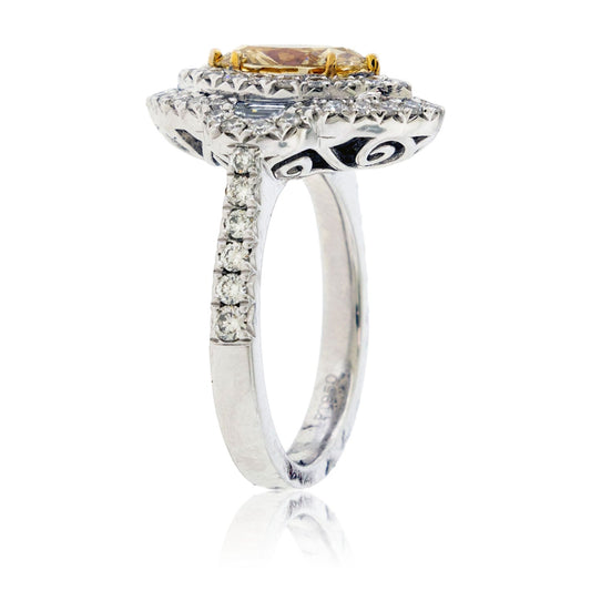 Marquise Yellow Diamond Double Halo Ring - Park City Jewelers
