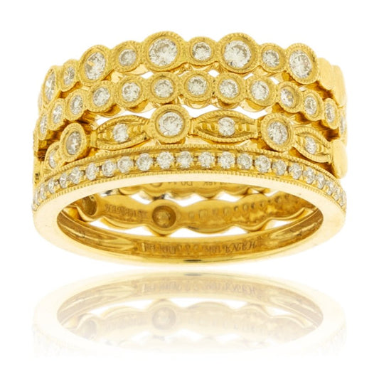 Milgrain Style Bezel Set Stackable Bands - Park City Jewelers