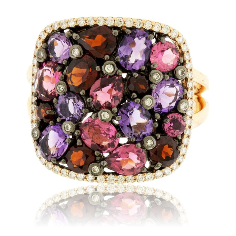 Mixed Gemstone Cluster Ring - Park City Jewelers