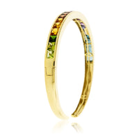 Mixed Gemstone & Diamond Flexing Bangle Bracelet - Park City Jewelers