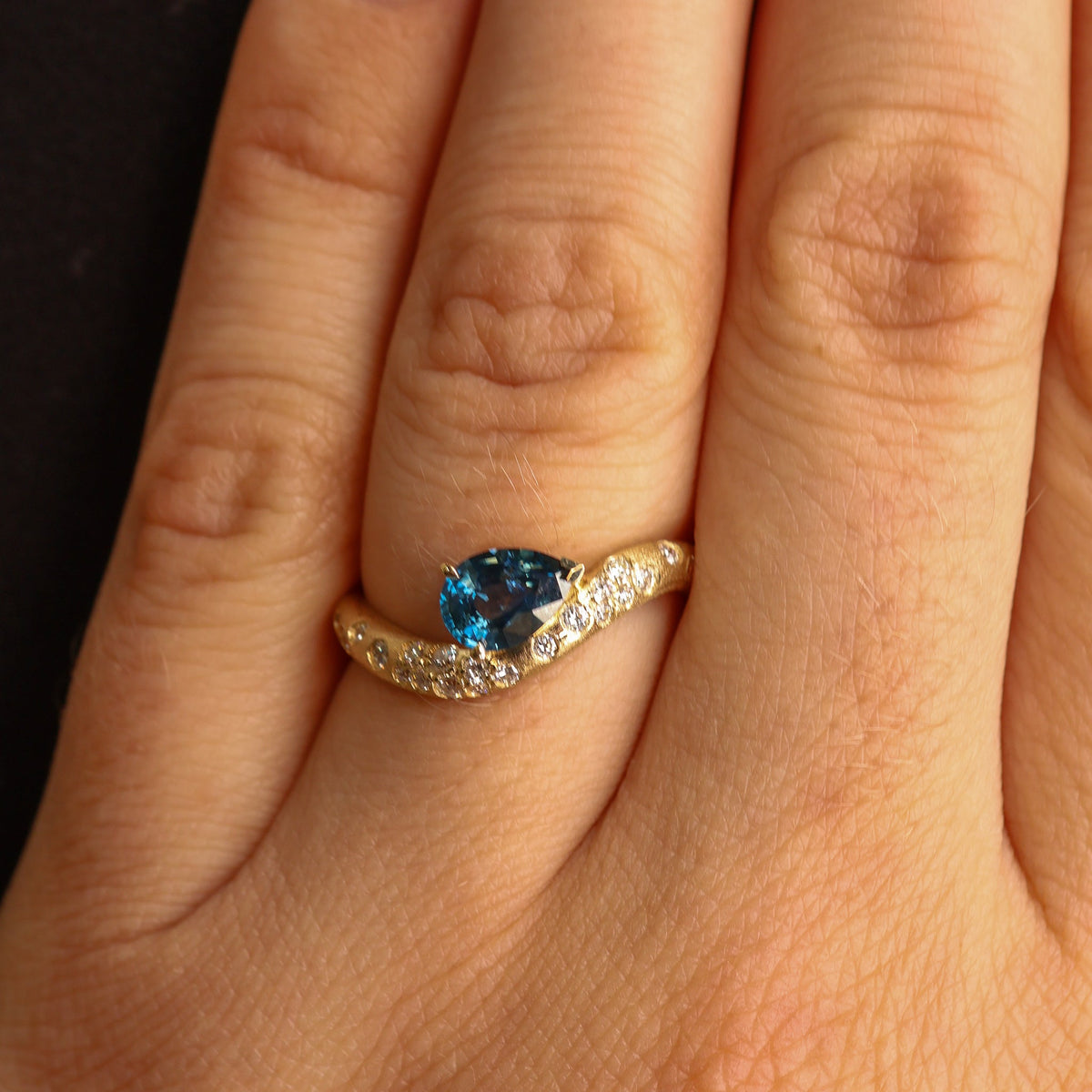 Montana Sapphire and Diamond Confetti Style Ring - Park City Jewelers