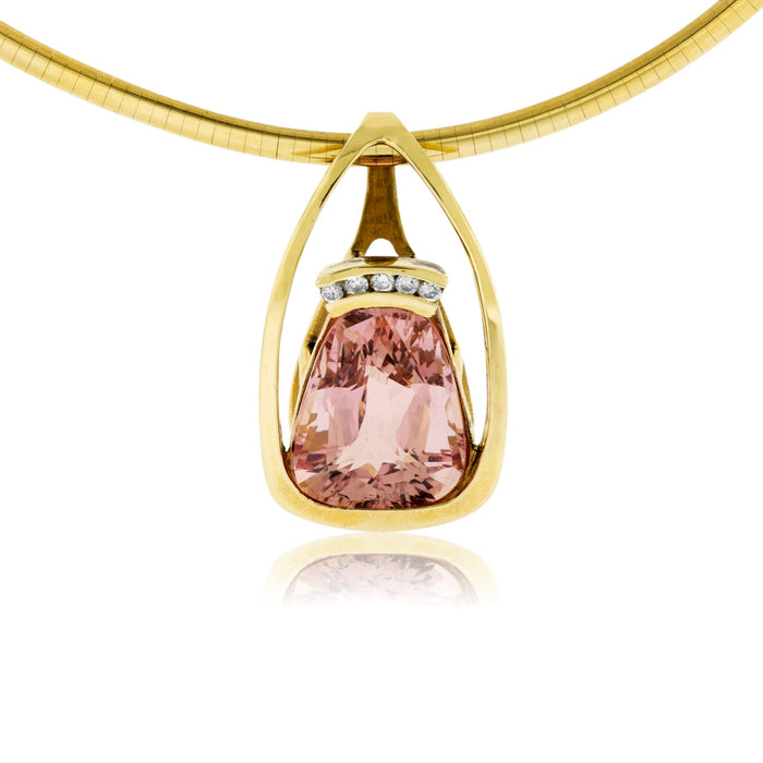 Morganite and Diamond Contemporary Style Wow Pendant - Park City Jewelers