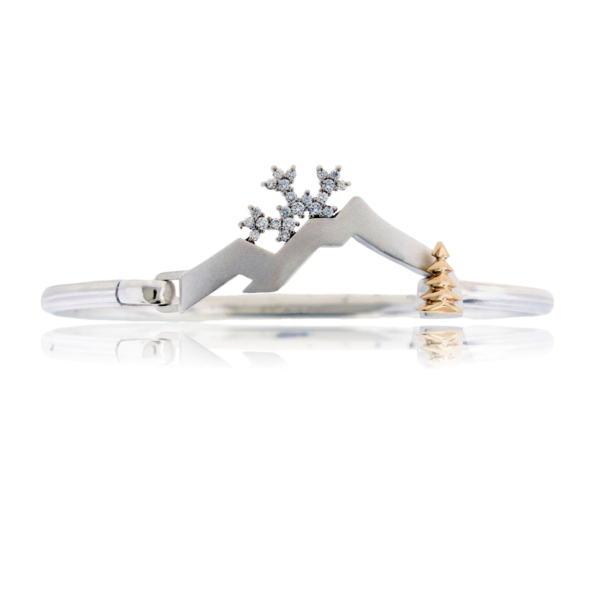 Mountain Bracelet with Diamond Snowflake - Park City Jewelers