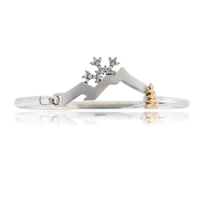 Mountain Bracelet with Diamond Snowflake - Park City Jewelers
