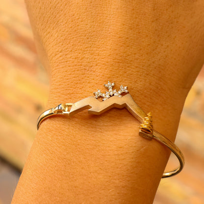 Mountain Bracelet with Diamond Snowflake - Park City Jewelers
