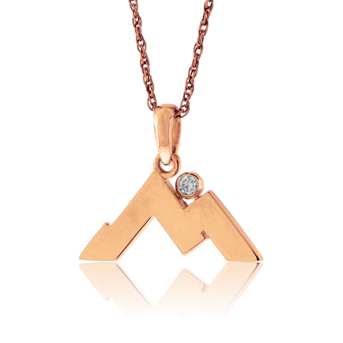 Mountain Peak Ridgeline with Diamond - Park City Jewelers