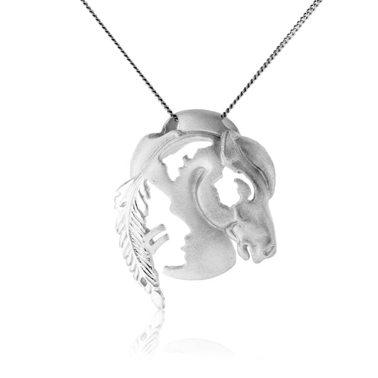 Native American, Feather, and Horse Necklace - Park City Jewelers