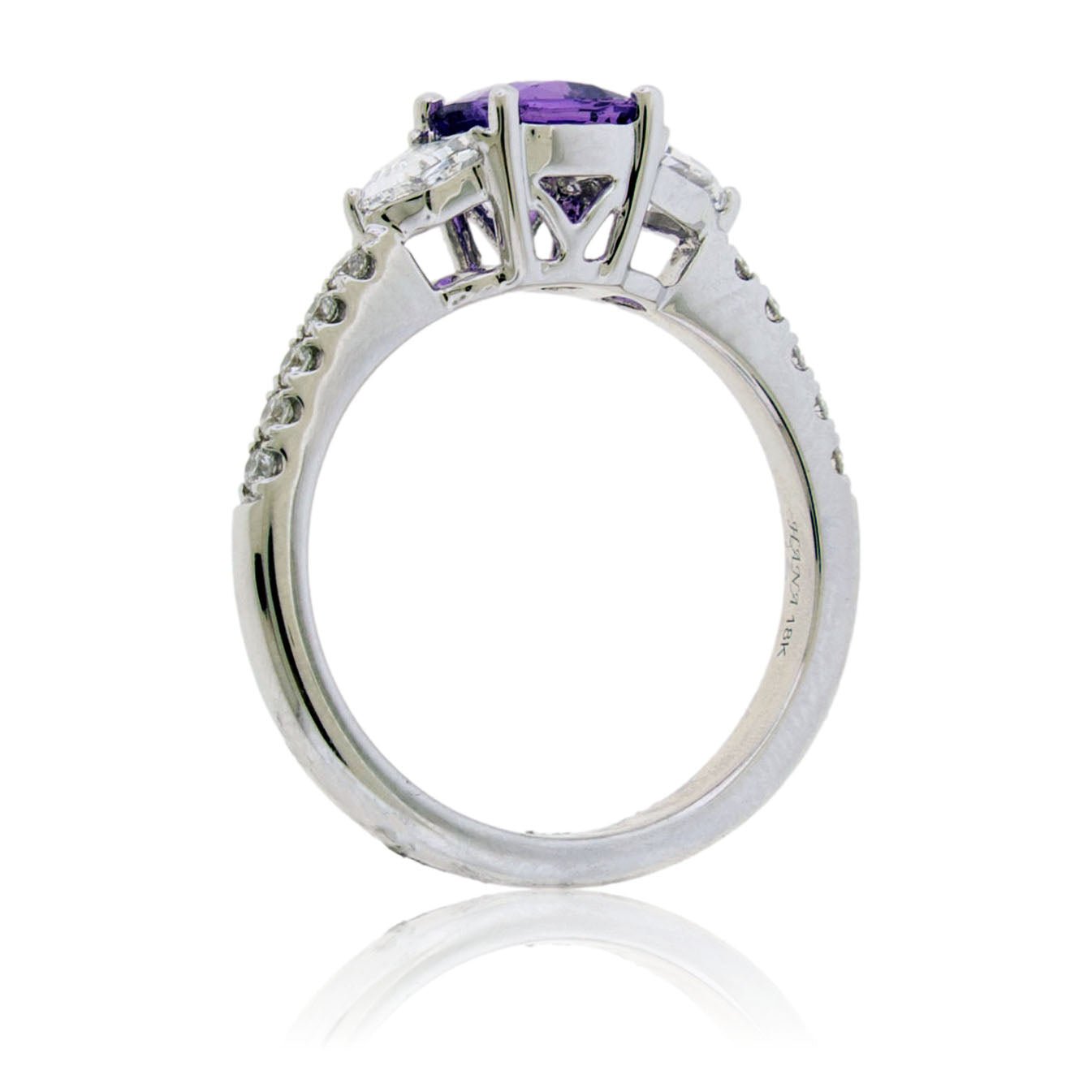 Natural Vivid Violet No Heat Sapphire & Diamond Ring - Park City Jewelers