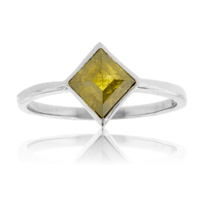 Natural Yellow Diamond Bezel Solitaire Ring - Park City Jewelers