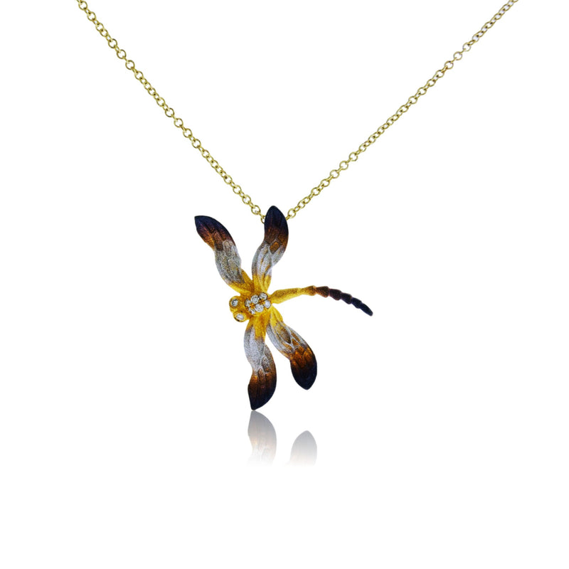 Ombre Dragon Fly Pendant with Diamond Accents - Park City Jewelers