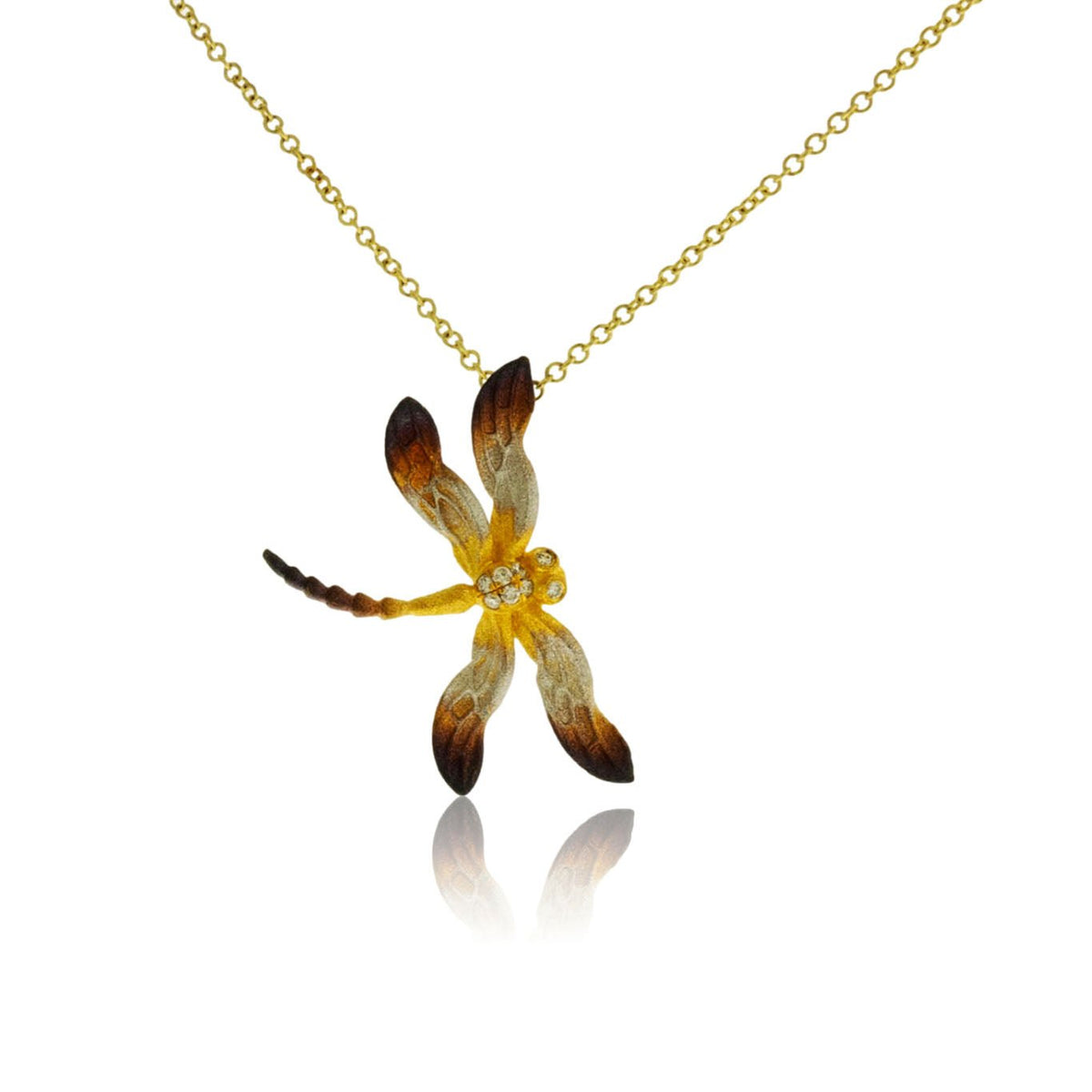 Ombre Dragon Fly Pendant with Diamond Accents - Park City Jewelers