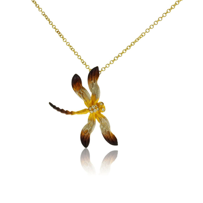 Ombre Dragon Fly Pendant with Diamond Accents - Park City Jewelers