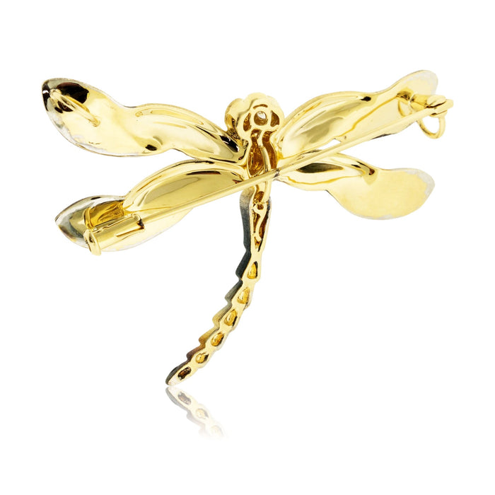 Ombre Dragon Fly Pendant with Diamond Accents - Park City Jewelers