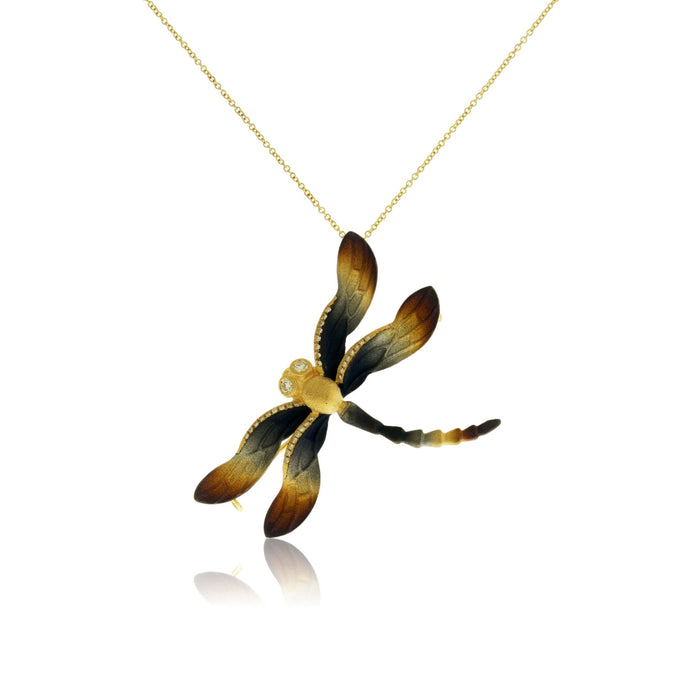 Ombre Dragon Fly Pendant with Diamond Accents - Park City Jewelers