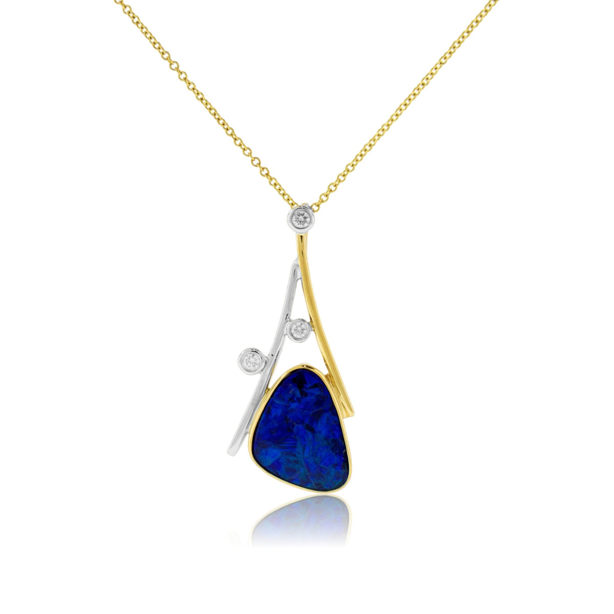 Opal and Diamond Geometric Pendant - Park City Jewelers