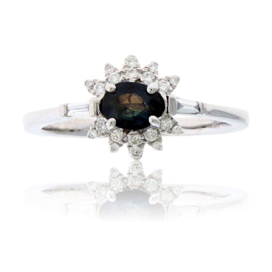 Oval Alexandrite & Diamond Classic Style Halo Ring - Park City Jewelers