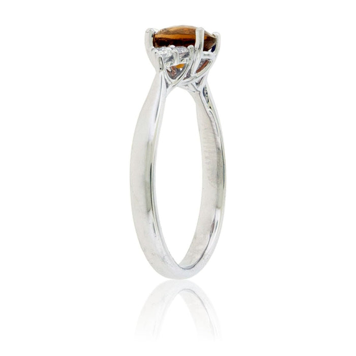 Oval Desert Flame Topaz and Diamond Accented Ring - Park City Jewelers
