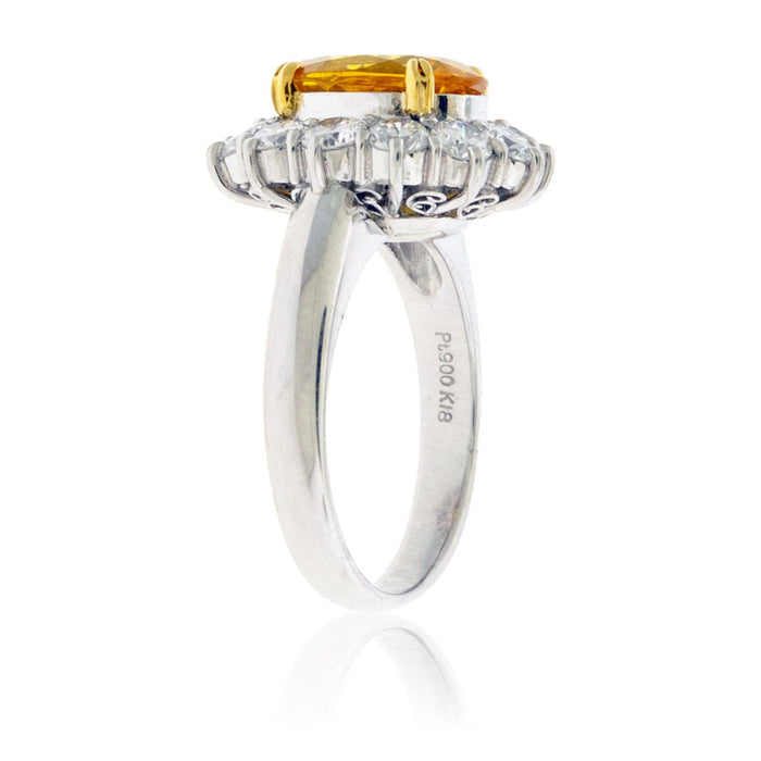 Oval Golden Sapphire & Diamond Accented Ring - Park City Jewelers