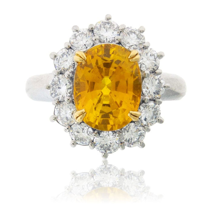Oval Golden Sapphire & Diamond Accented Ring - Park City Jewelers