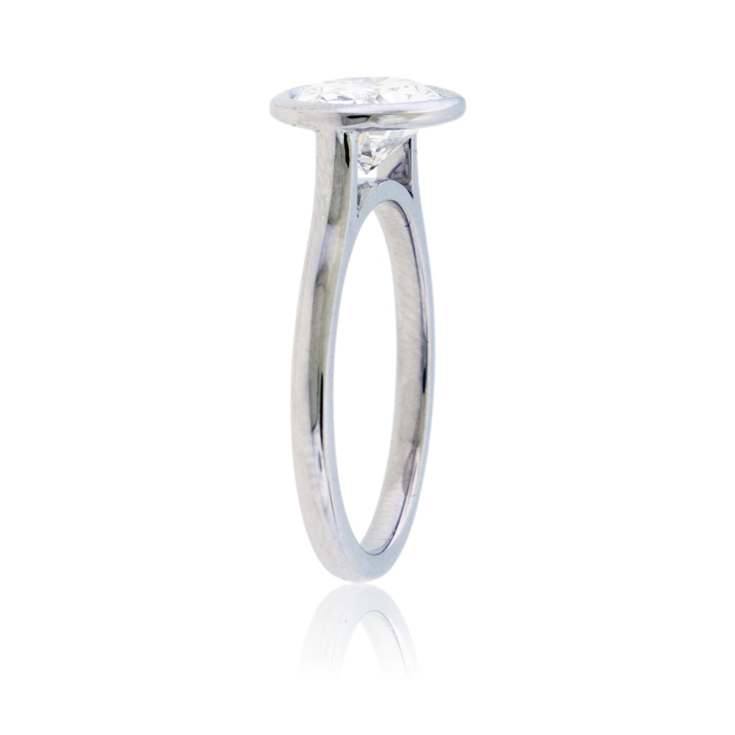 Oval Lab Grown Diamond Bezel Ring - Park City Jewelers