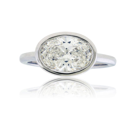 Oval Lab Grown Diamond Bezel Ring - Park City Jewelers
