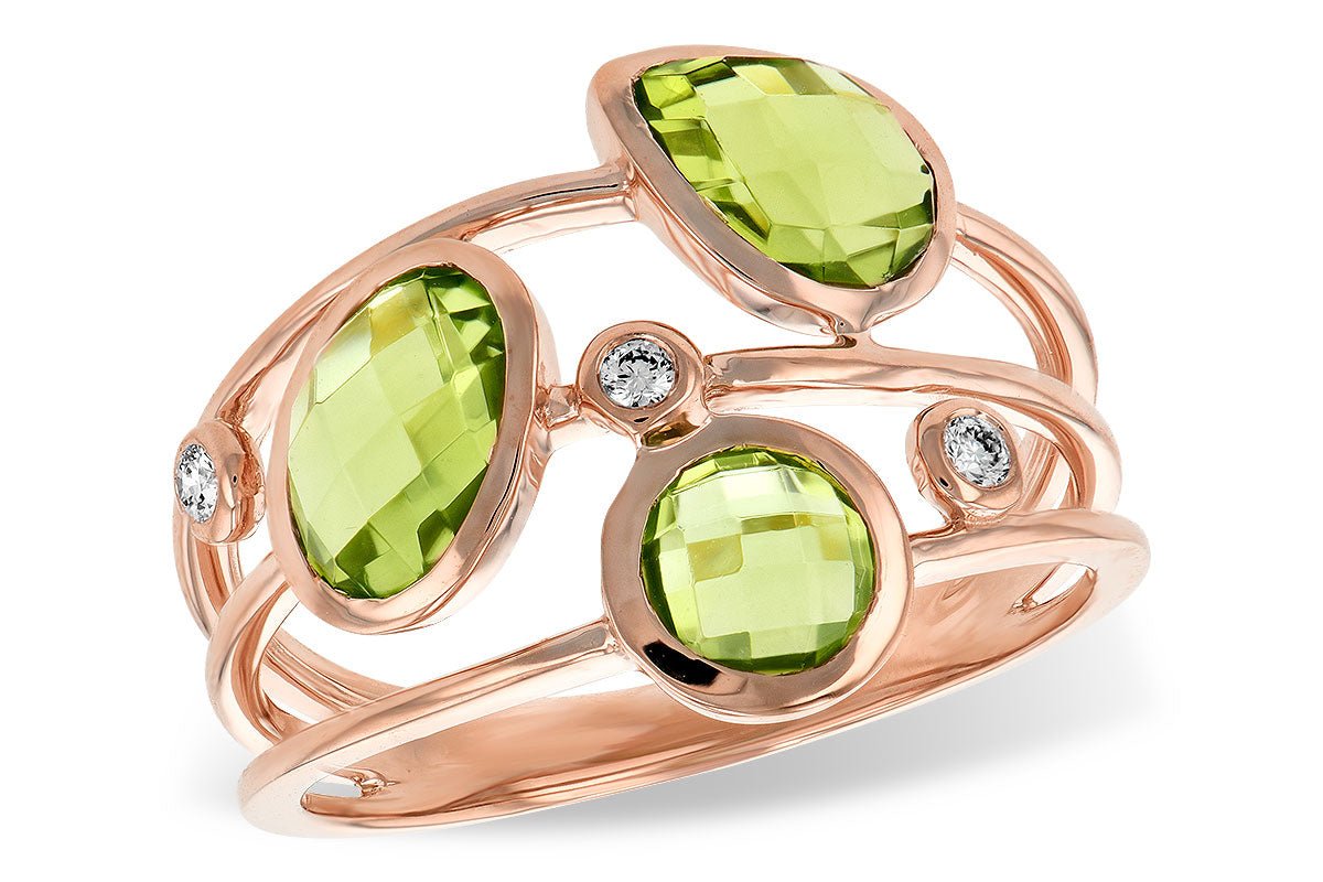 Oval, Pear, Round, Peridot Ring with Diamond Accents - Park City Jewelers