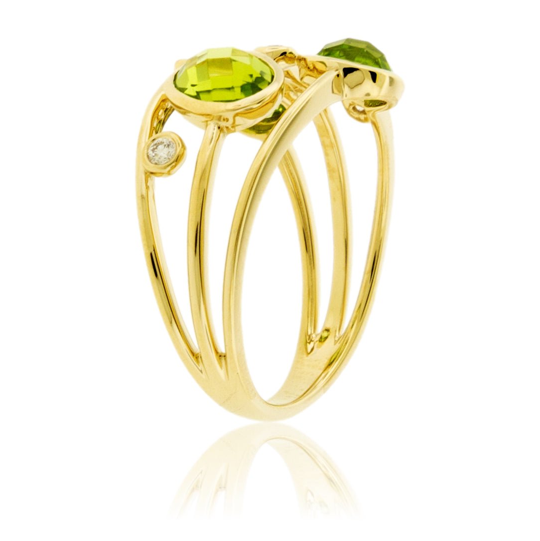 Oval, Pear, Round, Peridot Ring with Diamond Accents - Park City Jewelers