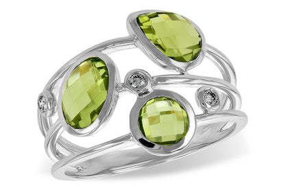Oval, Pear, Round, Peridot Ring with Diamond Accents - Park City Jewelers