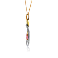 Oval Pink Sapphire & Unique Diamond Drop Pendant - Park City Jewelers