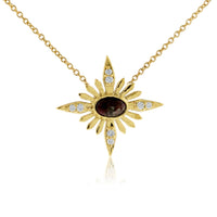 Oval Red Emerald & Diamond Celestial Pendant - Park City Jewelers