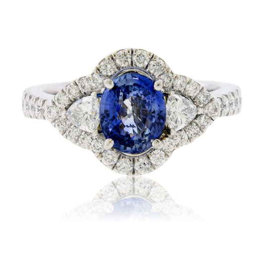 Oval Sapphire & Diamond Accented Ring - Park City Jewelers