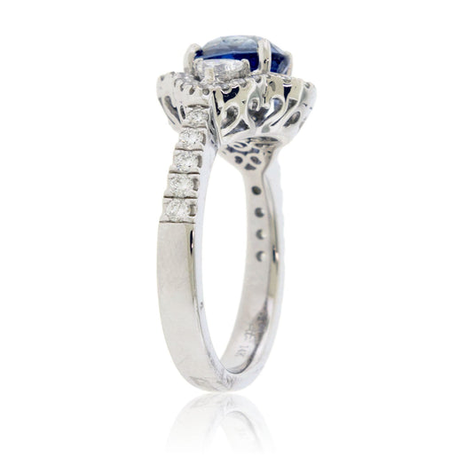 Oval Sapphire & Diamond Accented Ring - Park City Jewelers