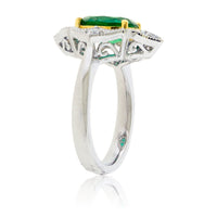Oval Shaped Emerald & Diamond Accented Ring - Park City Jewelers