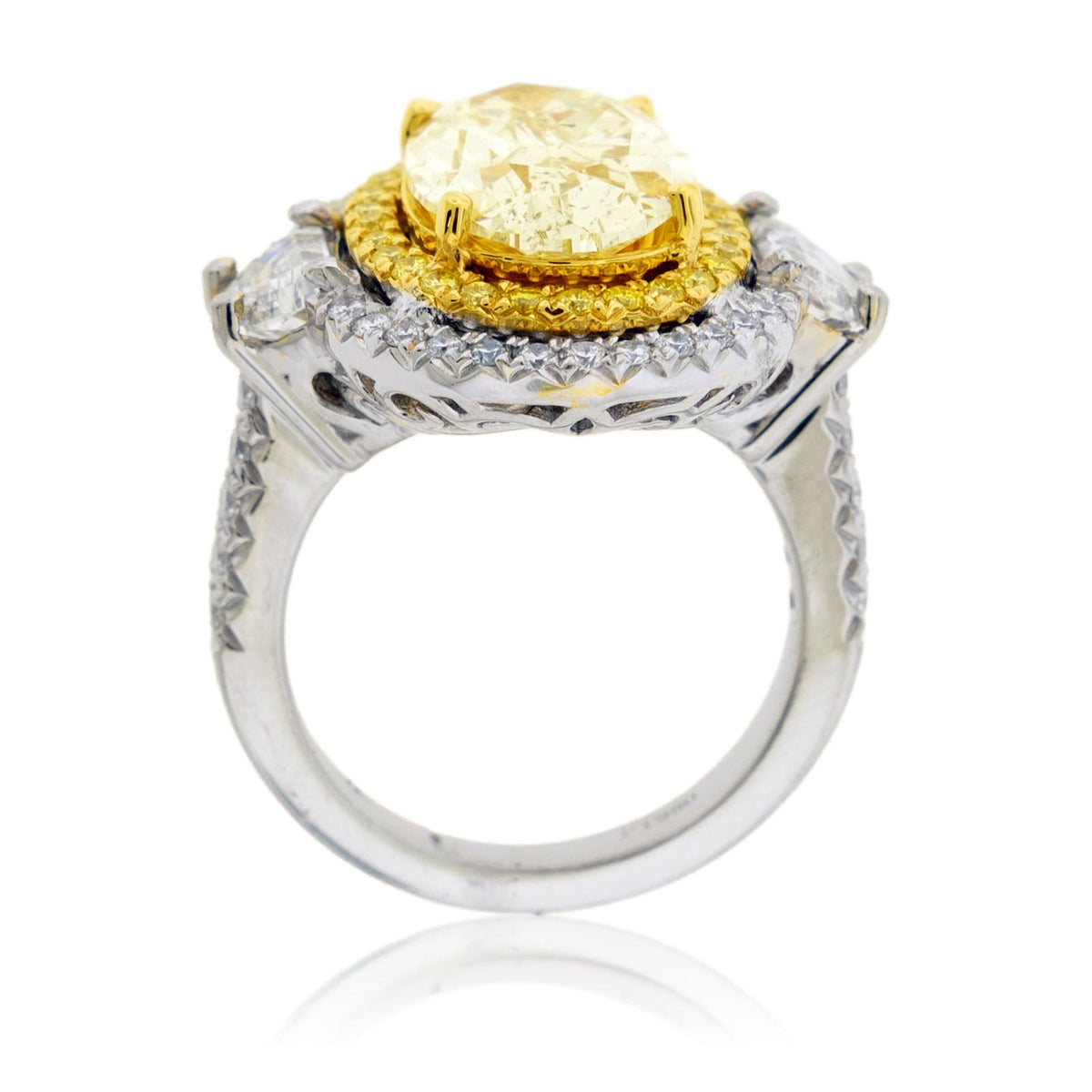 Oval Yellow Diamond Double Halo Ring - Park City Jewelers