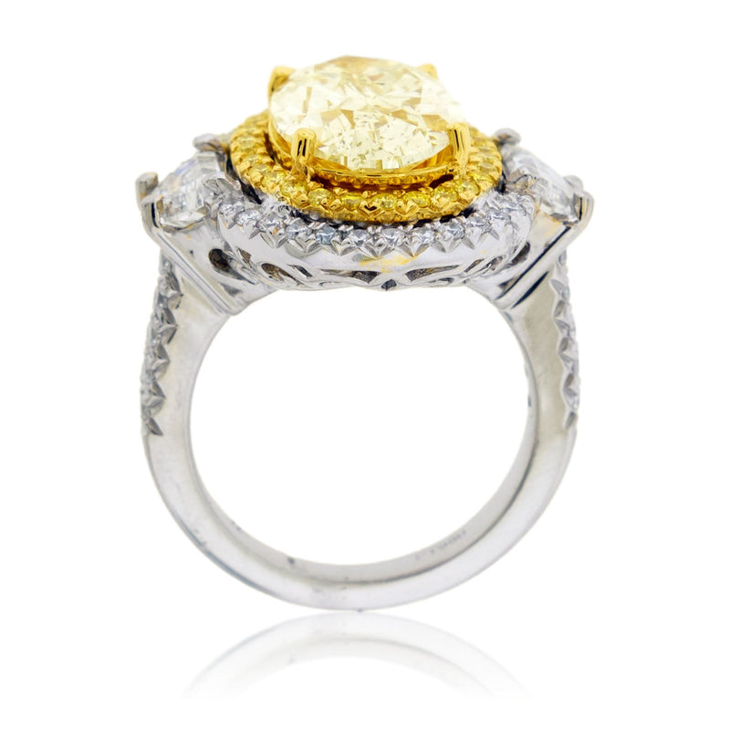 Oval Yellow Diamond Double Halo Ring - Park City Jewelers