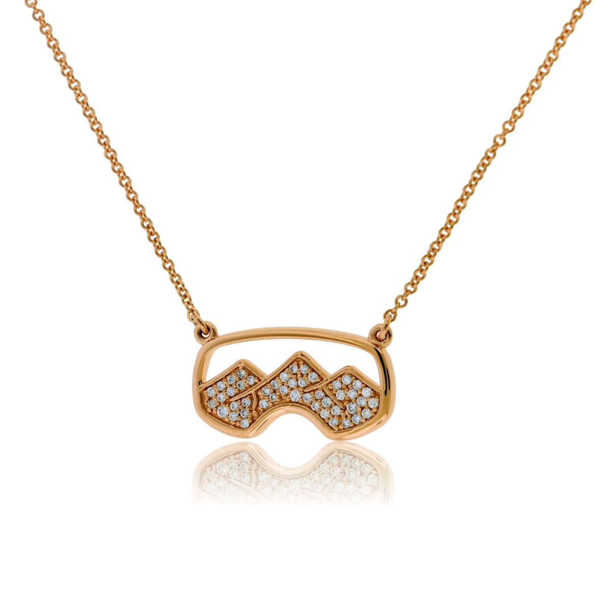 Pave Diamond Mountain Goggle Necklace - Park City Jewelers