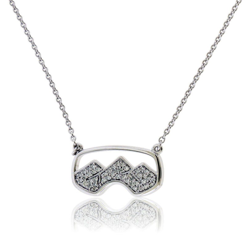 Pave Diamond Mountain Goggle Necklace - Park City Jewelers