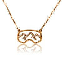 Pave Diamond Mountain Ridgeline Goggle Necklace - Park City Jewelers