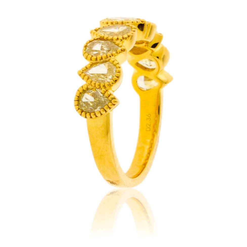 Pear Cut Bezel Yellow Diamond Band - Park City Jewelers