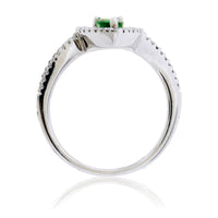 Pear - Cut Emerald Diamond Halo Ring - Park City Jewelers