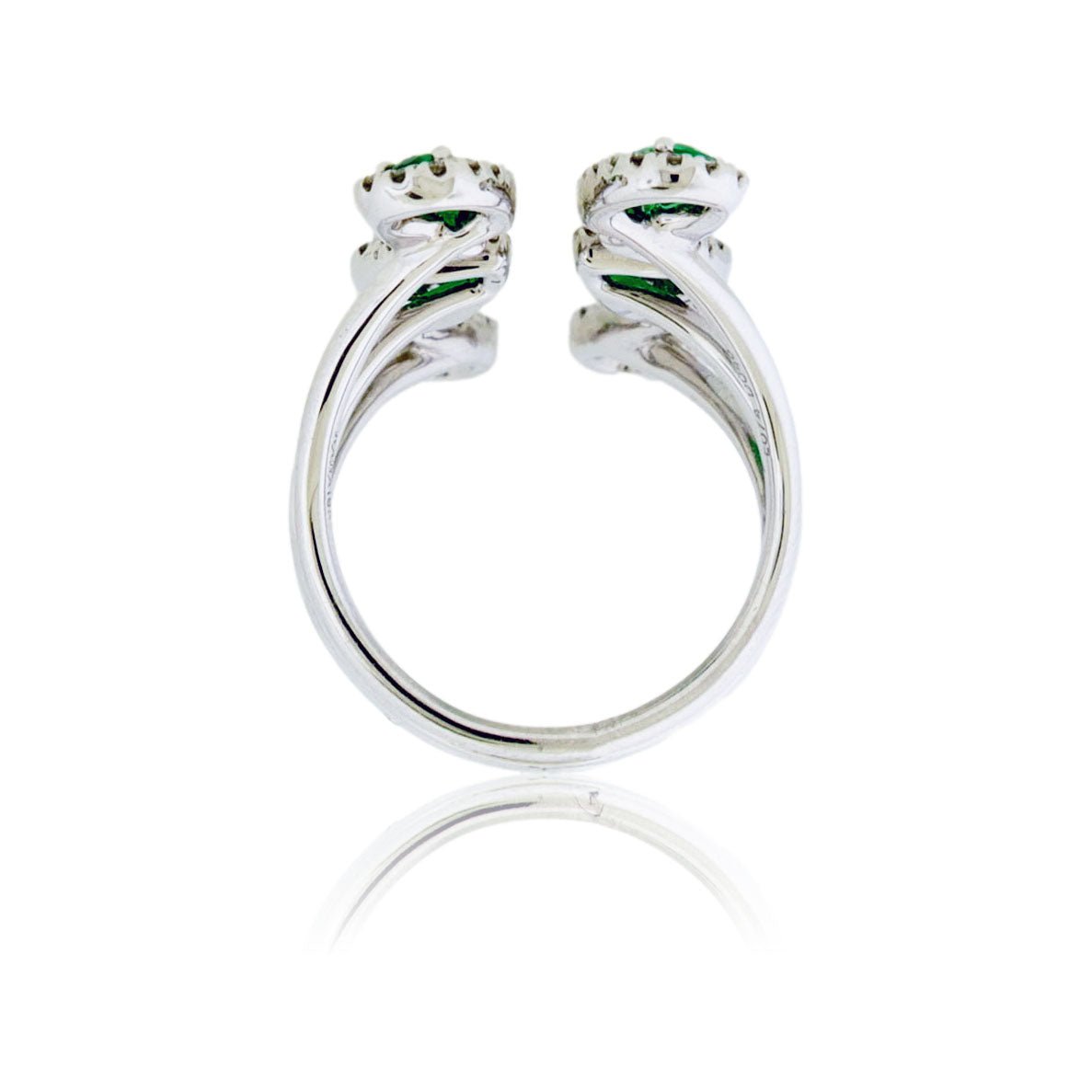 Pear Emerald and Diamond Halo Cocktail Ring - Park City Jewelers