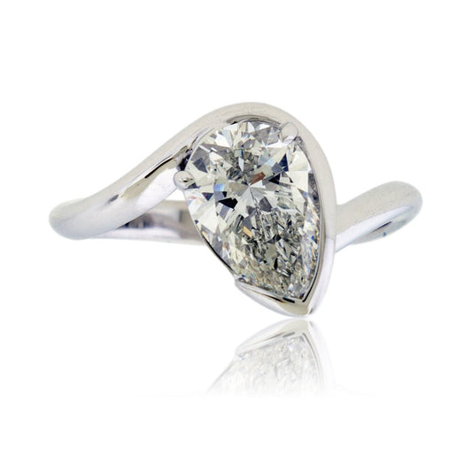 Pear LGD Half Bezel Ring - Park City Jewelers