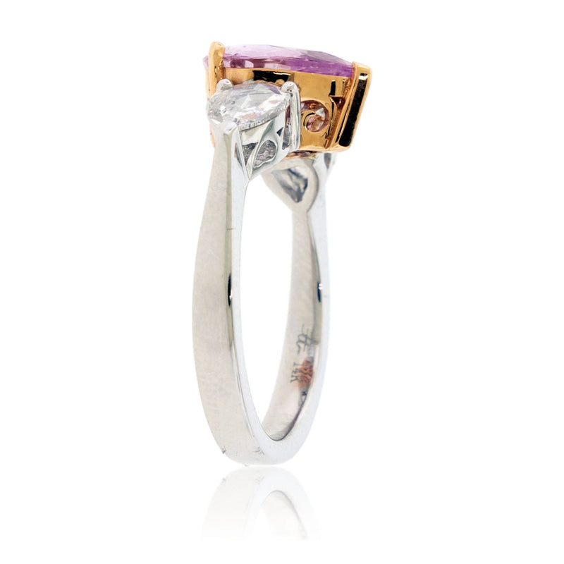 Pear - Shaped Pink Sapphire & Pear Diamond Accented Ring - Park City Jewelers