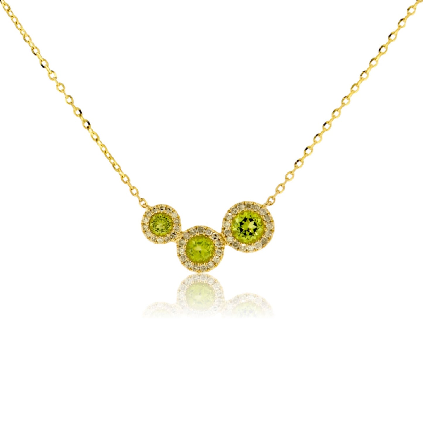 Peridot & Diamond 3 Circle Necklace - Park City Jewelers