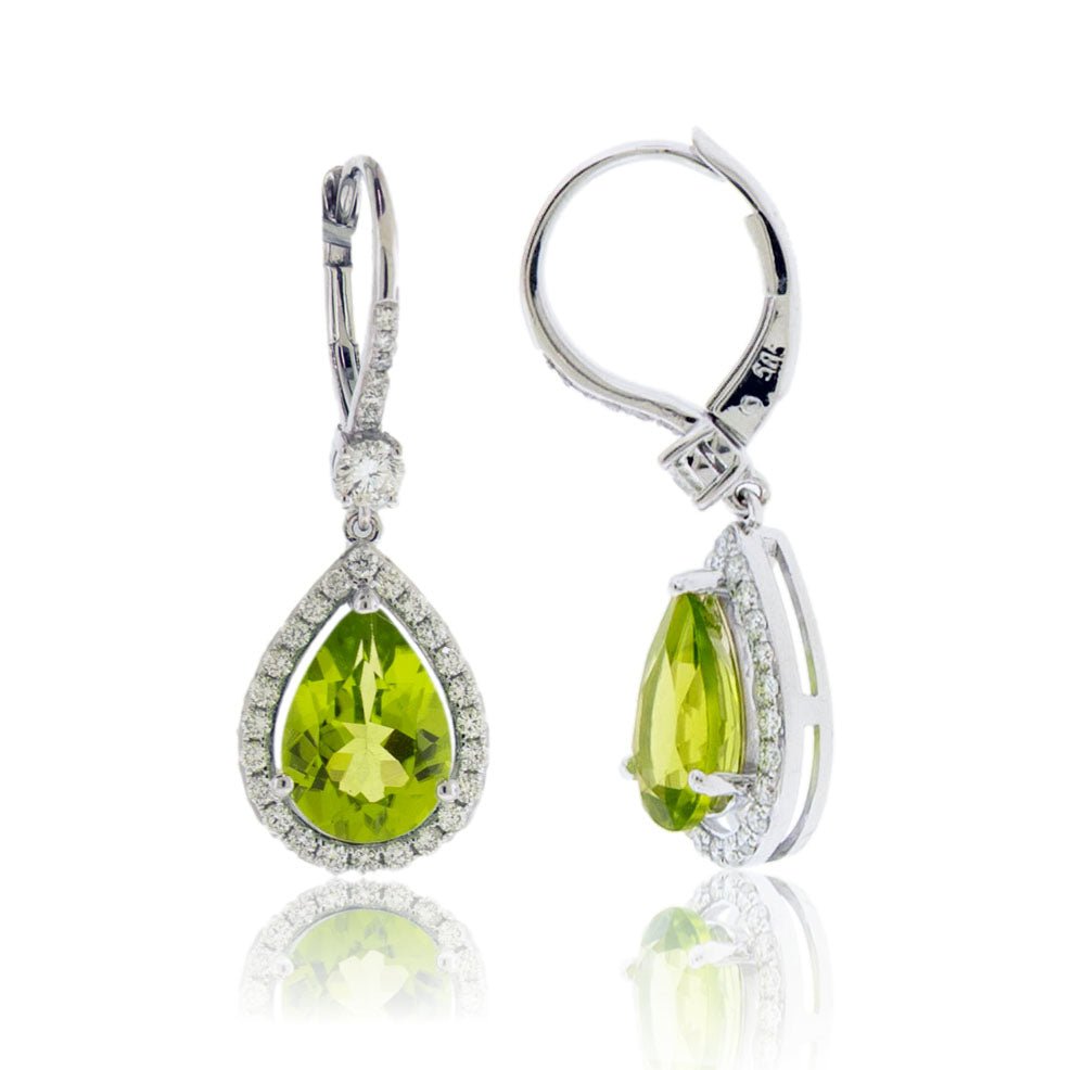 Peridot & Diamond Dangle Earrings - Park City Jewelers