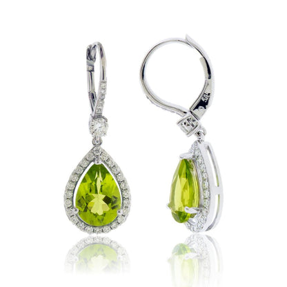 Peridot & Diamond Dangle Earrings - Park City Jewelers
