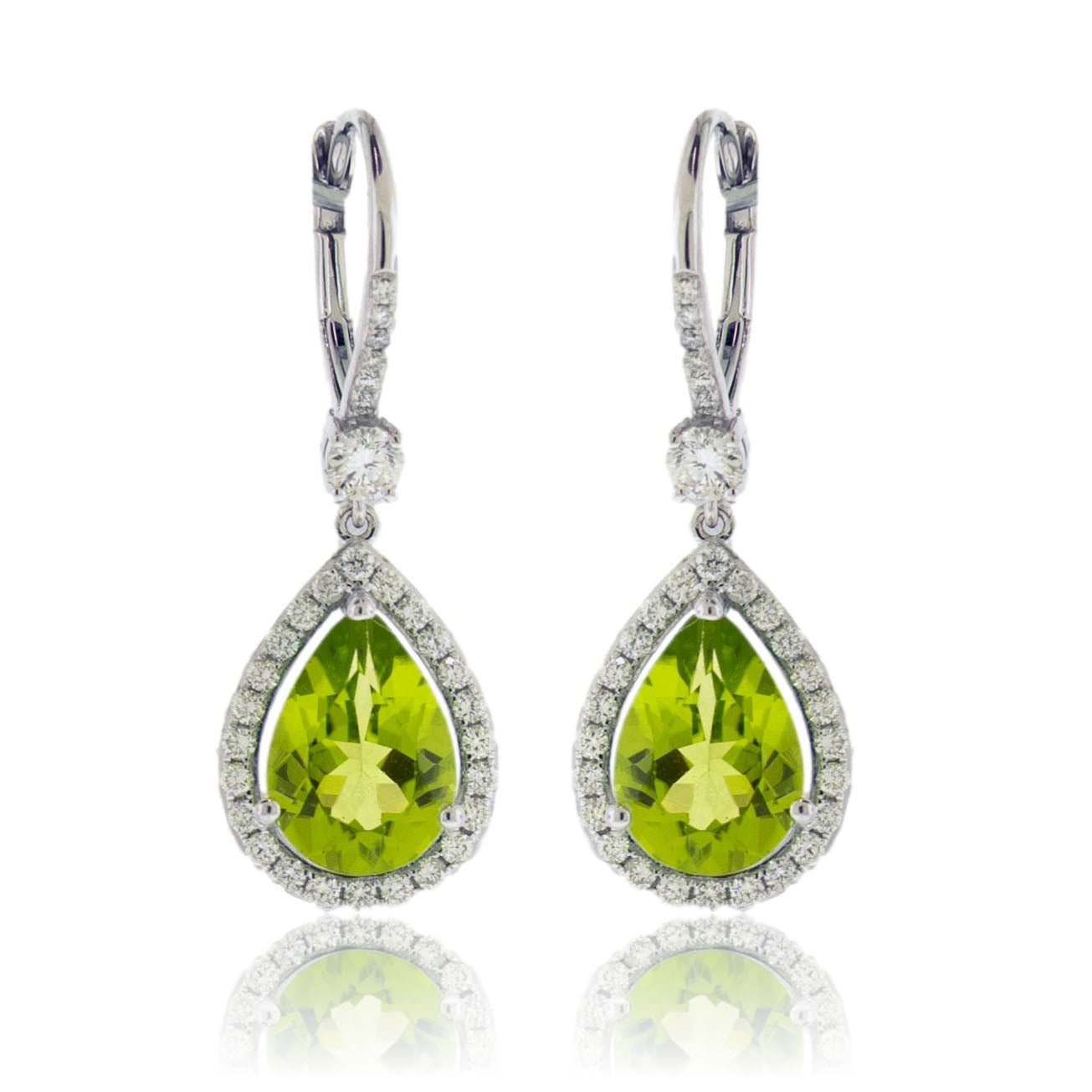 Peridot & Diamond Dangle Earrings - Park City Jewelers